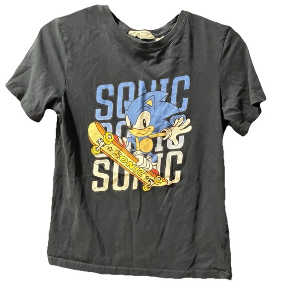 Sonic the Hedgehog Boys Navy Blue T-Shirt Sonic Tails L Graphic Print - Picture 5 of 7